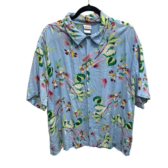 Disney Store Mickey Mouse Hawaiian shirt button up short sleeve men’s XL rayon - Picture 1 of 7
